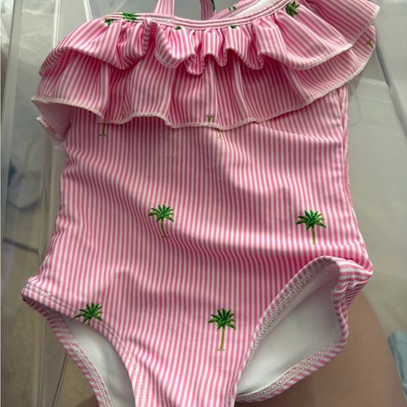 Pink One-Shoulder Kids Swim One Piece - Picture 5 of 10